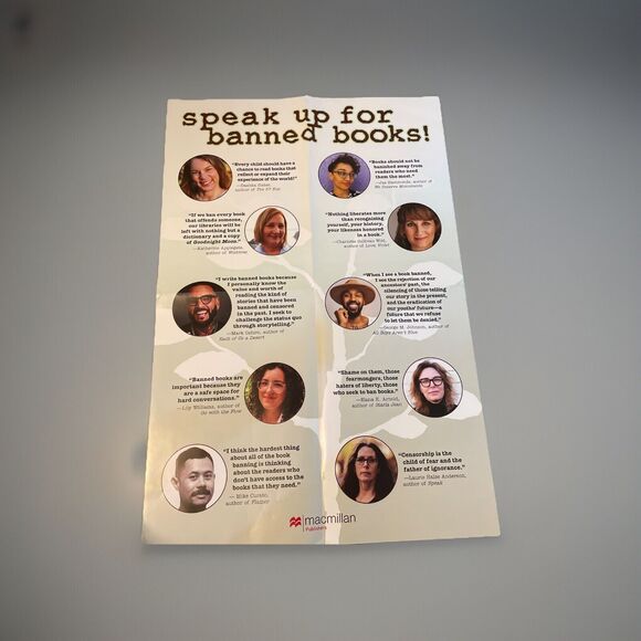 Macmillan Publishing 2024 “Speak Up For Banned Books!” Campaign Poster - Picture 1 of 8